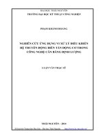 Nghiên cứu ứng dụng vi xử lý điều khiển hệ truyền động biến tần động cơ trong công nghệ cân băng định lượng