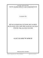 Một số giải pháp đào tạo nghề cho lao động để xây dựng nông thôn mới tại Huyện Lâm Thao, tỉnh Phú Thọ, giai đoạn 2012 đến 2020