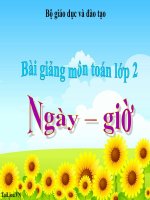 bài giảng toán 2 chương 3 bài 23 ngày, giờ