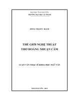 Thế giới nghệ thuật thơ Hoàng Nhuận Cầm