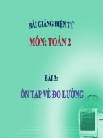bài giảng toán 2 chương 4 bài 3 ôn tập về đo lường