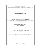 Giải pháp quản lý rủi ro ở công ty bảo hiểm bảo minh Phú Thọ