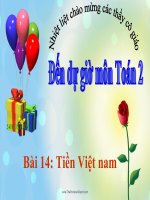 bài giảng toán 2 chương 6 bài 14 tiền việt nam