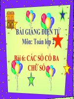 bài giảng toán 2 chương 6 bài 6 các số có 3 chữ số