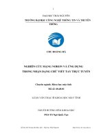 Nghiên cứu mạng nơron và ứng dụng trong nhận dạng chữ viết tay trực tuyến