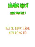 bài giảng toán 2 chương 5 bài 21 thực hành xem đồng hồ