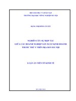 Nghiên cứu sự hợp tác giữa các doanh nghiệp sản xuất kinh doanh thuốc thú y trên địa bàn hà nội