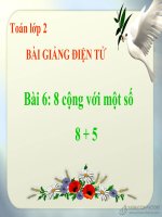 bài giảng toán 2 chương 2 bài 6 8 cộng với một số 8+5