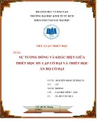TIỂU LUẬN Đề tài SỰ TƯƠNG ĐỒNG VÀ KHÁC BIỆT GIỮA TRIẾT HỌC HY LẠP CỔ ĐẠI VÀ TRIẾT HỌC ẤN ĐỘ CỔ ĐẠI