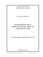 Khuynh hướng thế sự trong tiểu thuyết Việt Nam giai đoạn 1975 đến 1985