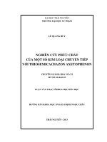 Nghiên cứu phức chất của một số kim loại chuyển tiếp với Thiosemicacbazon Axetophenon