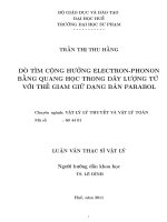 dò tìm cộng hưởng electron-phonon bằng quang học trong dây lượng tử với thế giam giữ dạng bán parabol