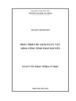 Phát triển du lịch ở lưu vực Sông Công tỉnh Thái Nguyên