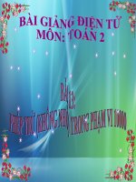 bài giảng toán 2 chương 6 bài 13 phép trừ (không nhớ) trong phạm vi 1000