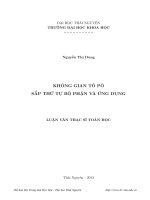 Không gian Tô Pô sắp thứ tự bộ phận và ứng dụng