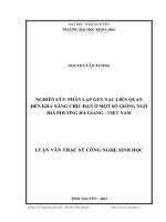 Nghiên cứu phân lập gen nac liên quan đến khả năng chịu hạn ở một số giống ngô địa phương Hà Giang, Việt Nam