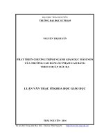 Phát triển chương trình ngành giáo dục mầm non của trường cao đẳng sư phạm cao bằng theo chuẩn đầu ra