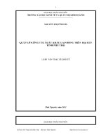 Quản lý công tác xuất khẩu lao động trên địa bàn tỉnh Phú Thọ
