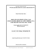 Một số giải pháp nâng cao chất lượng dịch vụ viễn thông của Chi nhánh Viettel Bắc Ninh