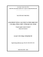 Giải pháp nâng cao chất lượng đội ngũ cán bộ, công chức tỉnh Quảng Ninh