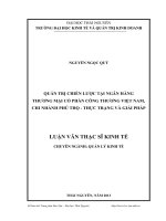 Quản trị chiến lược tại ngân hàng thương mại cổ phần công thương Việt Nam, chi nhánh Phú Thọ. Thực trạng và giải pháp
