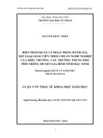 biện pháp quản lý hoạt động đánh giá, xếp loại giáo viên theo chuẩn nghề nghiệp của hiệu trưởng các trường trung học phổ thông huyện gia bình tỉnh bắc ninh