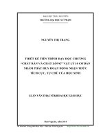 thiết kế tiến trình dạy học chương chất rắn và chất lỏng vật lý 10 cơ bản nhằm phát huy hoạt động nhận thức tích cực, tự chủ của học sinh