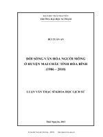 đời sống văn hóa người mông ở huyện mai châu tỉnh hòa bình (1986-2010)