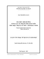 tổ chức bồi dưỡng năng lực sư phạm cho giáo viên tiểu học thị xã từ sơn - tỉnh bắc ninh