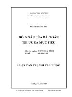 đối ngẫu của bài toán tối ưu đa mục tiêu