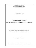 cảm quan hiện thực trong chuyện cũ hà nội của tô hoài