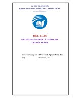 TIỂU LUẬN PHƯƠNG PHÁP NGHIÊN CỨU KHOA HỌC  CHUYÊN NGÀNH   Giáo viên hướng dẫn PGS. TSKH Nguyễn Xuân Huy