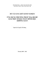 SÁNG KIẾN KINH NGHIỆM  ỨNG DỤNG PHƯƠNG PHÁP TOẠ ĐỘ ĐỂ GIẢI MỘT SỐ BÀI TOÁN HÌNH HỌC KHÔNG GIAN