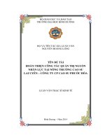 LUẬN VĂN THẠC SĨ KINH TẾ HOÀN THIỆN CÔNG TÁC QUẢN TRỊ NGUỒN NHÂN LỰC TẠI NÔNG TRƯỜNG CAO SU  LAI UYÊN – CÔNG TY CP CAO SU PHƯỚC HÒA