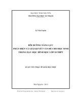 bồi dưỡng năng lực phát hiện và giải quyết vấn đề cho học sinh trong dạy học hình học lớp 10 thpt