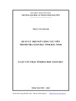 quản lý đội ngũ cộng tác viên thanh tra giáo dục tỉnh bắc ninh