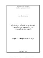 tổng quát hóa bổ đề schwarz cho các ánh xạ chuẩn tắc của không gian phức