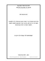 nghiên cứu tính đa dạng thực vật ở khu bảo tồn thiên nhiên khe rỗ - bắc giang; đề xuất các biện pháp bảo tồn và phát triển