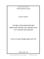 văn hóa tâm linh người việt trong tiểu thuyết mẫu thượng ngàn của nguyễn xuân khánh