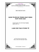 Quản trị rủi ro trong hoạt động xuất khẩu gạo