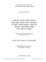 Thuật toán nón xoay giải bài toán quy hoạch tuyến tính dạng chuẩn trong trường hợp tái tối ưu hóa