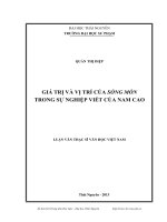 giá trị và vị trí của sống mòn trong sự nghiệp viết của nam cao