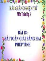 bài giảng toán 3 chương 2 bài 18 bài toán giải bằng hai phép tính