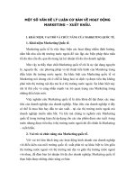 MỘT SỐ VẤN ĐỀ LÝ LUẬN CƠ BẢN VỀ HOẠT ĐỘNG MARKETING – XUẤT KHẨU