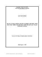 quản lý hoạt động hướng nghiệp cho học sinh dân tộc thiểu số trường thpt huyện lục ngạn, tỉnh bắc giang