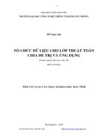 tổ chức dữ liệu cho lớp thuật toán chia để trị và ứng dụng