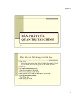 bài giảng bản chất của quản trị tài chính overview of financial management
