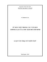 từ hán việt trong các văn bản chính luận của chủ tịch hồ chí minh