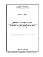 biện pháp quản lý hoạt động bồi dưỡng học sinh giỏi ở trường trung học cơ sở thanh thủy, huyện thanh thủy, tỉnh phú thọ