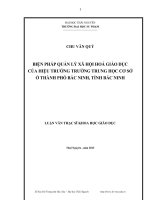 biện pháp quản lý xã hội hóa giáo dục của hiệu trưởng trường trung học cơ sở ở thành phố bắc ninh, tỉnh bắc ninh